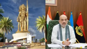 "Amit Shah Unveils Foundation for 108-Feet Ram Statue in Andhra Pradesh"