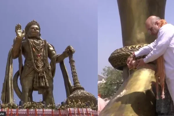 "Amit Shah Unveils Foundation for 108-Feet Ram Statue in Andhra Pradesh"