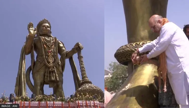 "Amit Shah Unveils Foundation for 108-Feet Ram Statue in Andhra Pradesh"